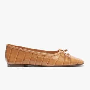 SCHUTZ Arissa Croc Leather Ballet Flat in Honey Peach Size 7.5